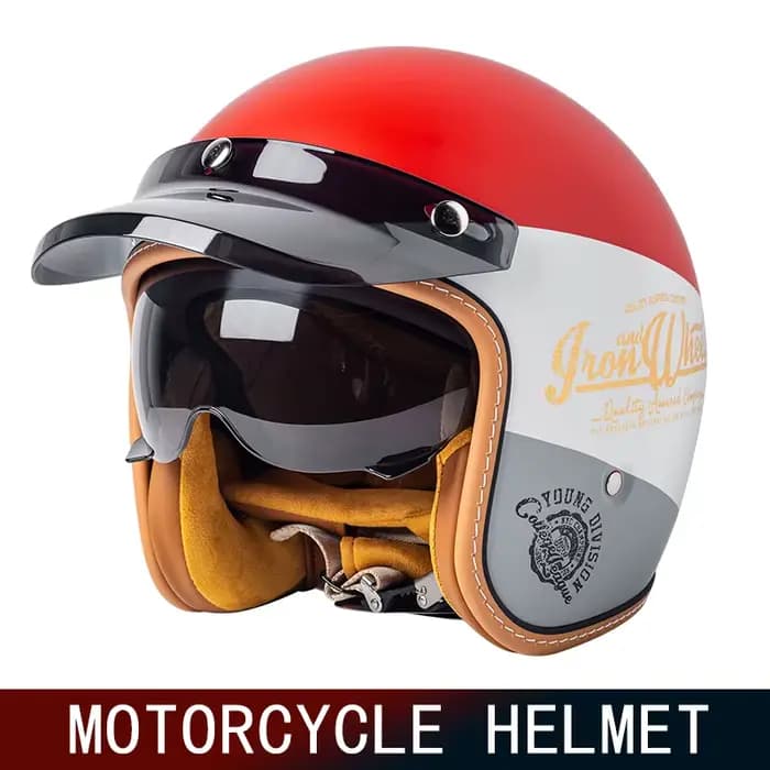 Casque de moto rétro trois-quarts