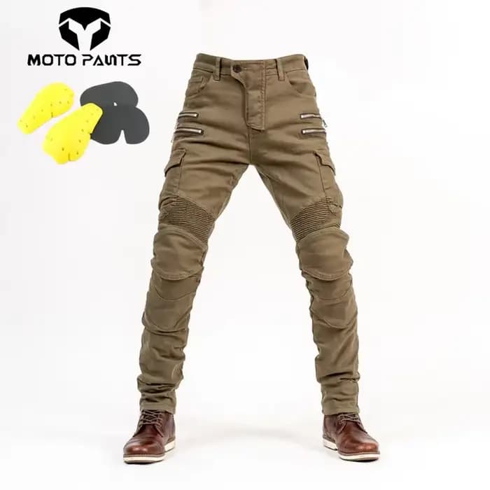 Jeans d'équitation de moto avec équipement de protection
