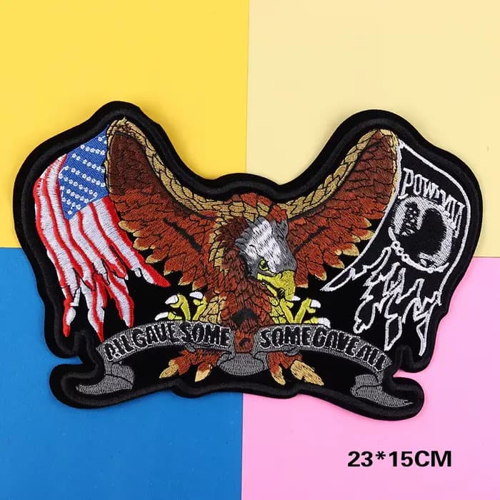Patchs brodés d'animaux d'aigle de motard pour hommes
