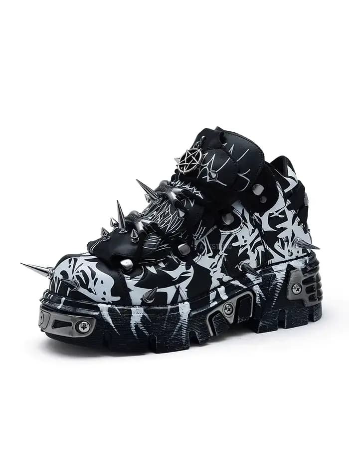 Bottes de moto à rivets