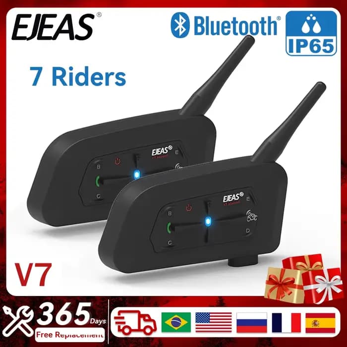EJEAS V7 casque de moto Bluetooth interphone