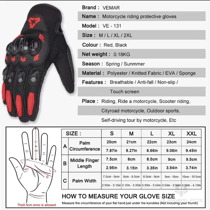 Gants de moto d'été pour hommes et femmes