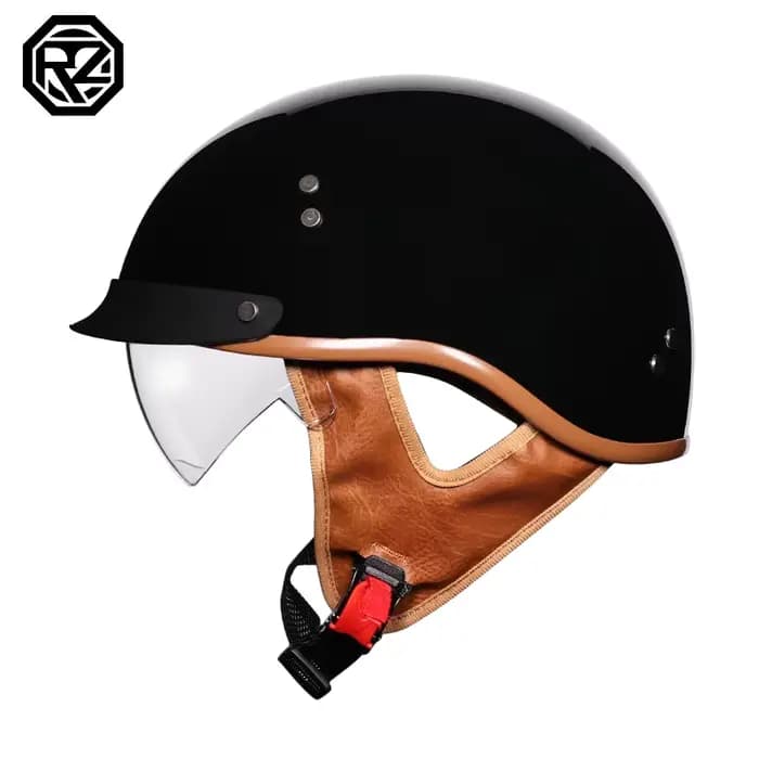Casque de Moto Rétro avec Lentilles pour Adulte