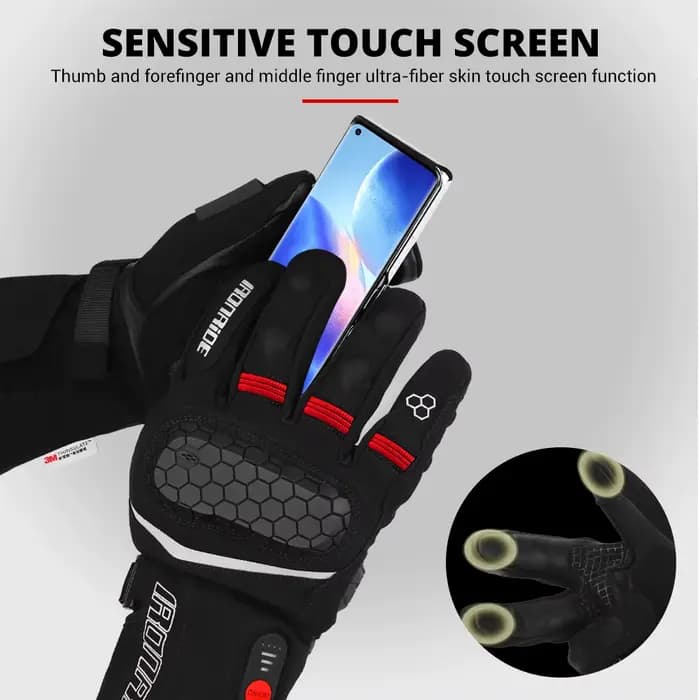 Gants chauffants étanches pour moto