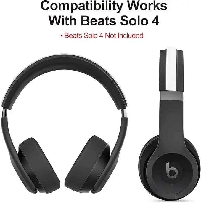 【3 en 1】 Ensemble de housses en silicone Solo 4, housse de coussinet d'oreille anti-rayures/housse de coque/housse de bandeau pour casque Beats Solo 4