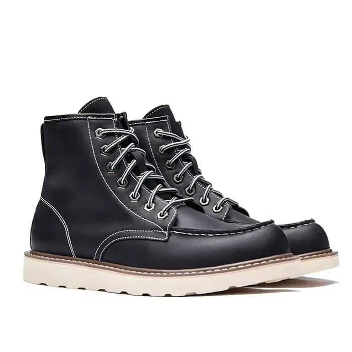 Bottes de moto en cuir de vache pour hommes