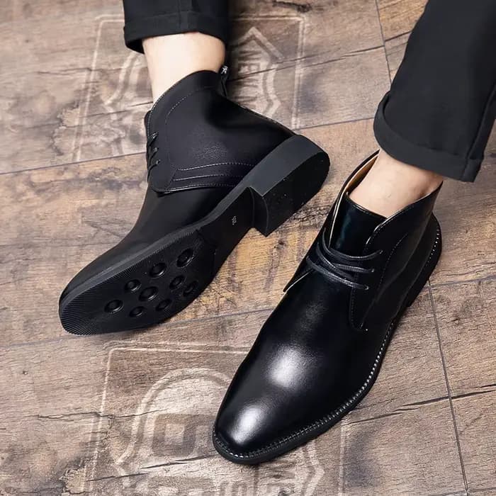 Mayba-Bottes d'hiver en cuir pour hommes