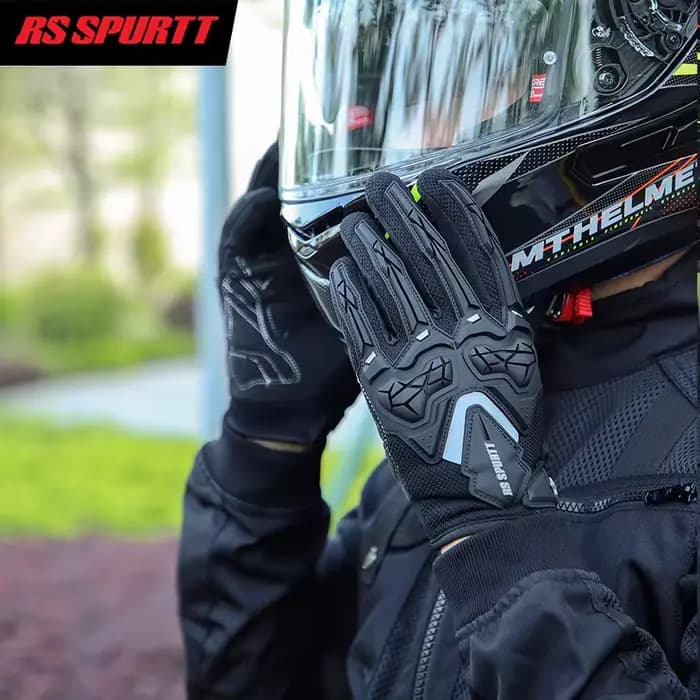 Gants de moto d'été – Protection contre les chocs antidérapante en maille respirante pour hommes et femmes pour