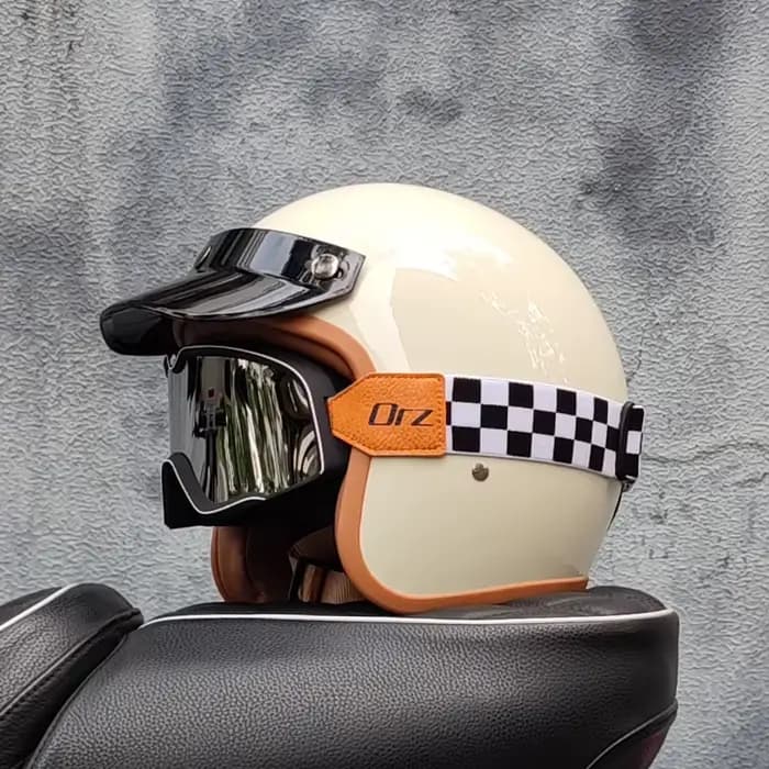 ORZ rétro demi ouvert casque de moto