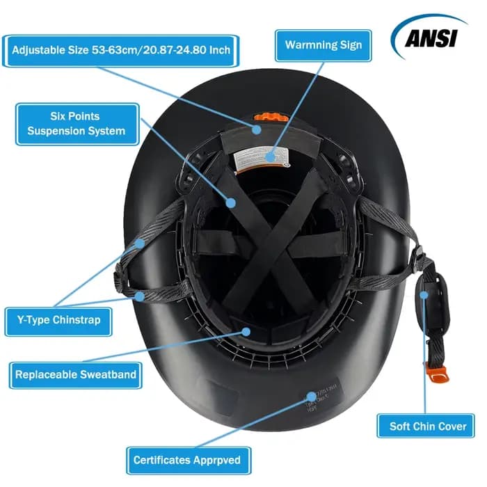 Casque de sécurité ANSI respirant style cowboy avec lunettes intégrées