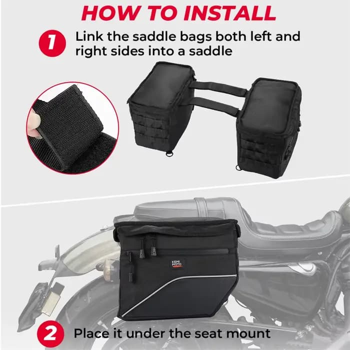 Sacs de selle de moto 26L en toile
