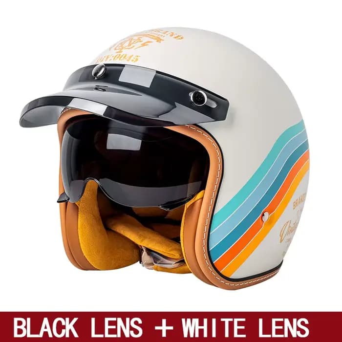 Casque de moto standard national certification 3c demi-casque pour hommes et femmes quatre saisons lentille intérieure