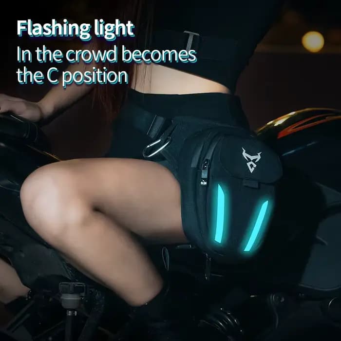 LED lumière rouge Moto jambe sac cuisse ceinture hanche Bum étanche Ride cyclisme motard taille sac Fanny Pack