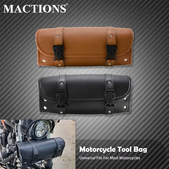 Sacs à outils de rangement de queue de moto, sac latéral noir et marron, sacs de fourche pour Harley Touring Softail Sportster ocia Yamaha et Honda