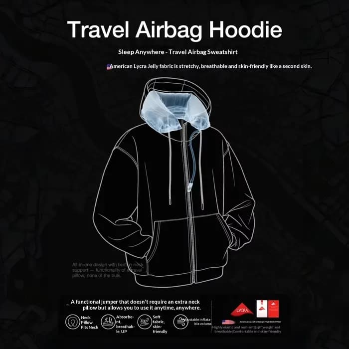 Airbag à capuche voyage cou