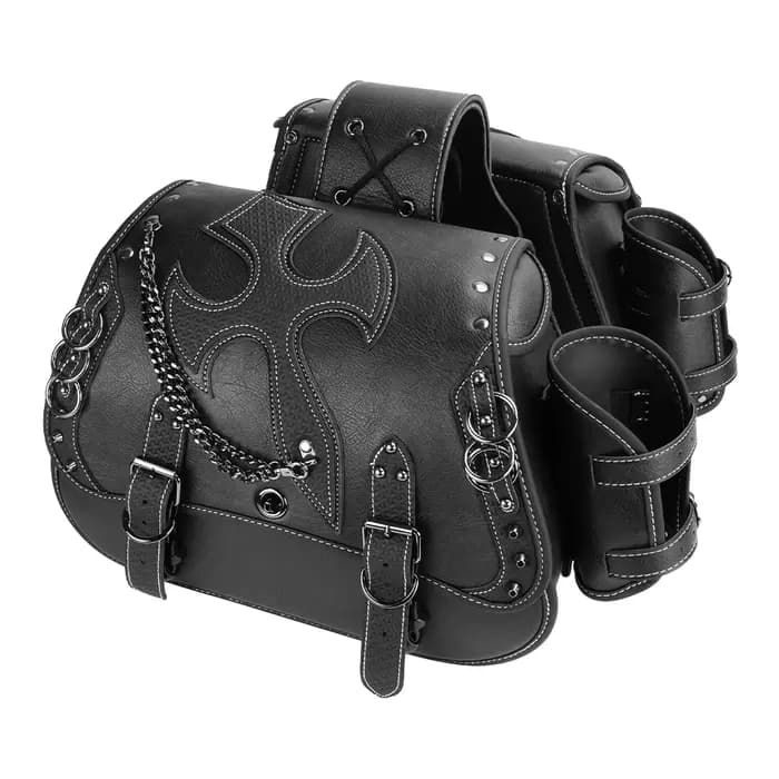 Sacs de selle de moto rétro en cuir PU