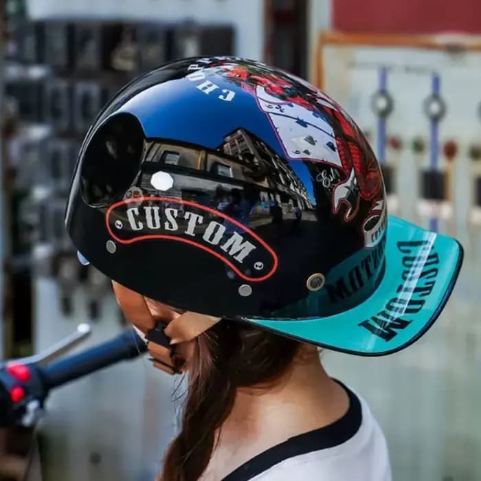 Casque de moto véhicule électrique Locomotive pour Harley rétro demi-casque quatre mers universel Casco de motocicleta