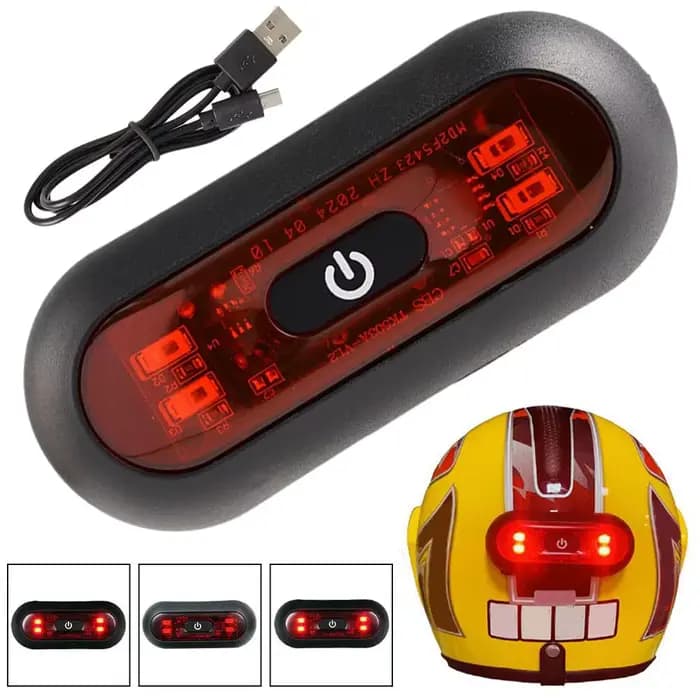 Casque de moto à lumière LED iodée