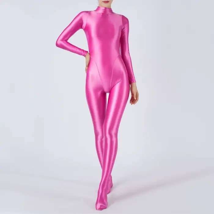 Combinaison brillante pour femmes, maillot de bain une pièce, manches longues, collants complets, Body, entraînement, Fitness, Yoga, protection contre les éruptions cutanées