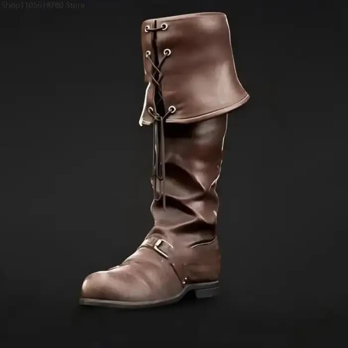 Bottes hautes en similicuir pour homme