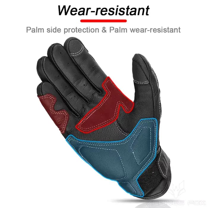 Gants de moto Vintage en cuir véritable