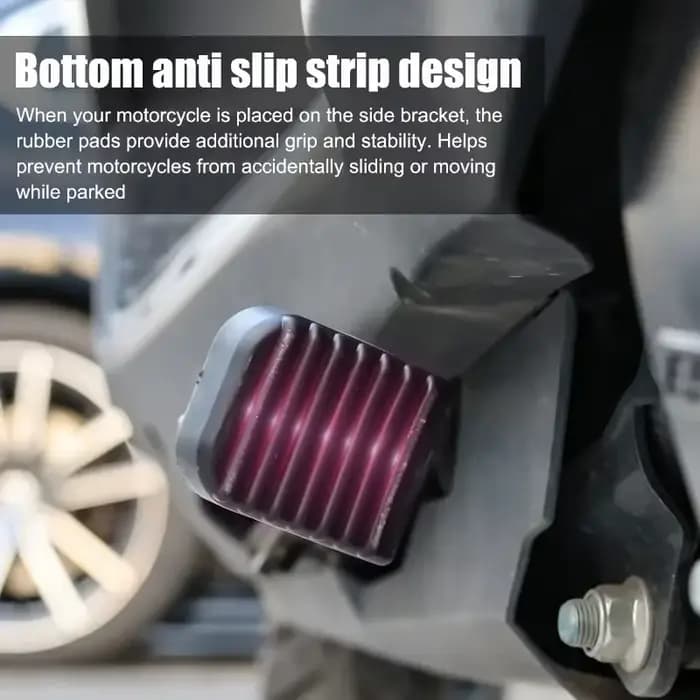 Support de pied d'appoint de moto avec base étendue en caoutchouc