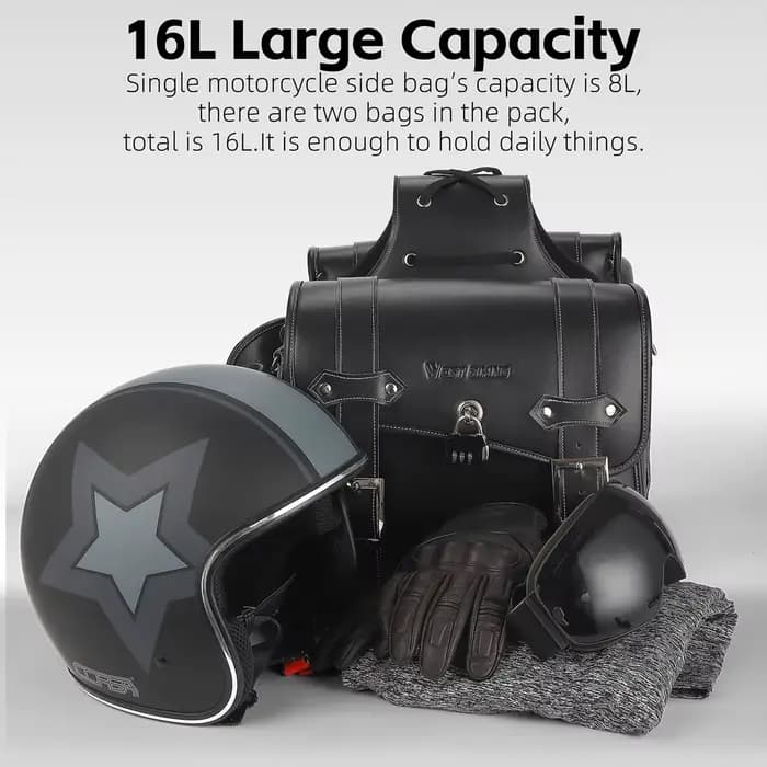 Sac Latéral Universel de Grande Capacité pour Siège Arrière de Moto