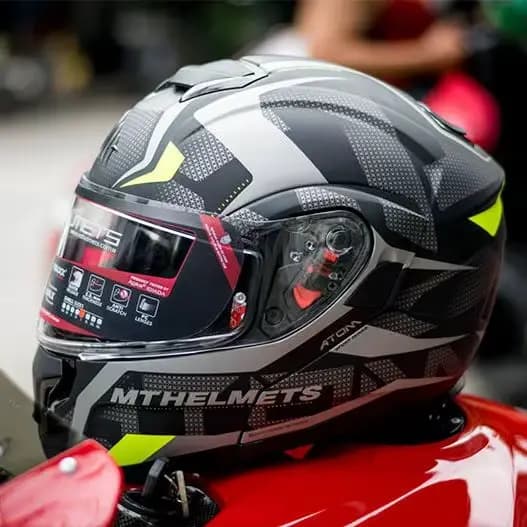 Casque rabattable brillant/mat pour moto Mt Atom Sv M-4Xl