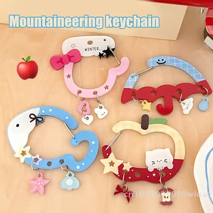 Mousqueton à clé en acrylique Kawaii - Porte-clés mignon à breloque pour sac Ita, nouveauté, clip décoratif multifonctionnel pour clés, sac et sac à main