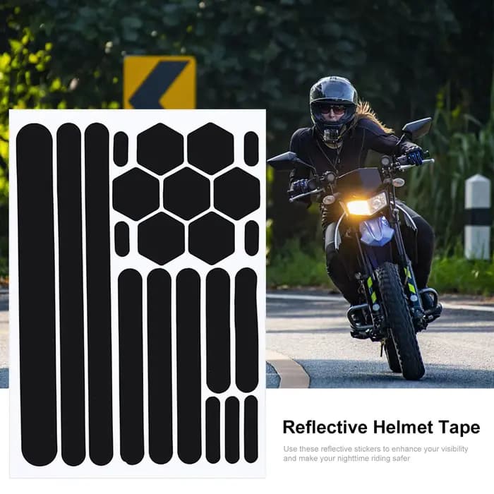 Autocollants réfléchissants noirs invisibles pour casques de moto
