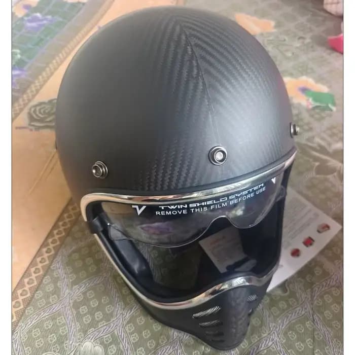 Casque ultraléger forgé en Fiber de carbone pour Moto hommes femmes