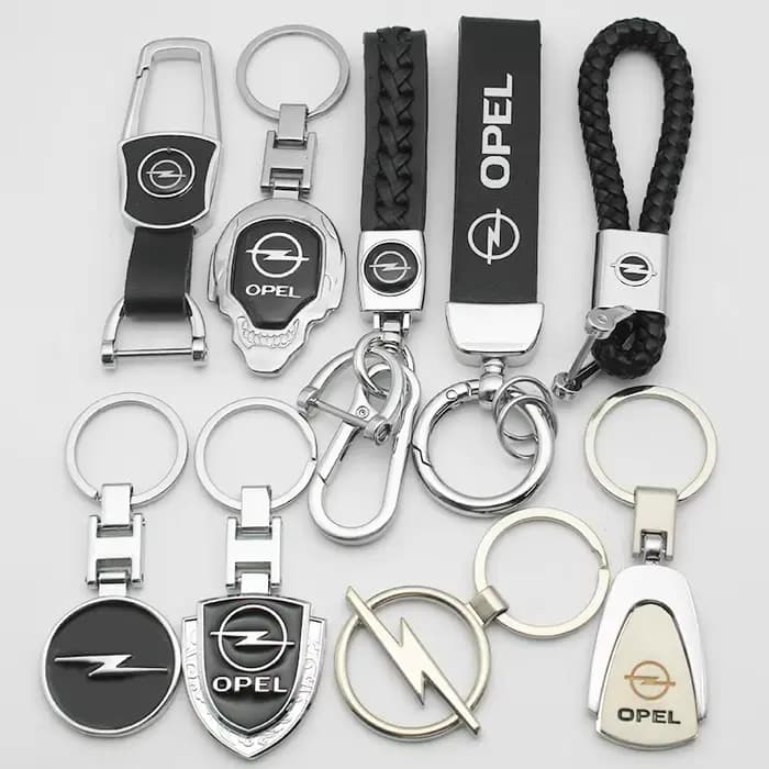 Porte-clés de voiture en métal/cuir, emblème pour Opel Astra Grandland Corsa Mokka Frontera Insignia Zafira, accessoires