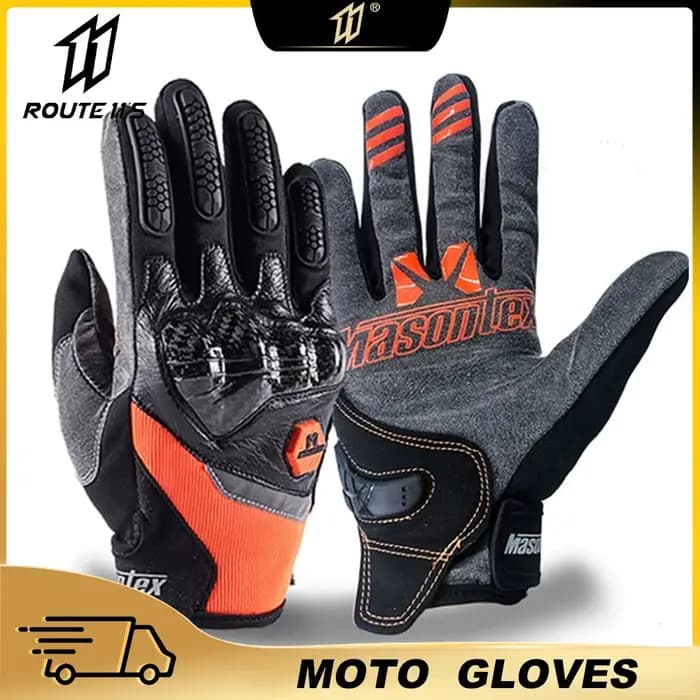 Masontex-Gants de Moto en Fibre de Carbone à Doigt Complet