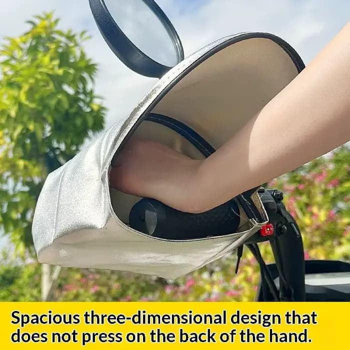 Gants de guidon de scooter en cuir argenté