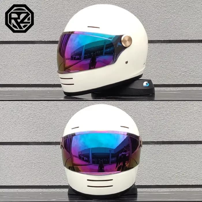 Casque de moto ORZ, casque intégral rétro pour moto