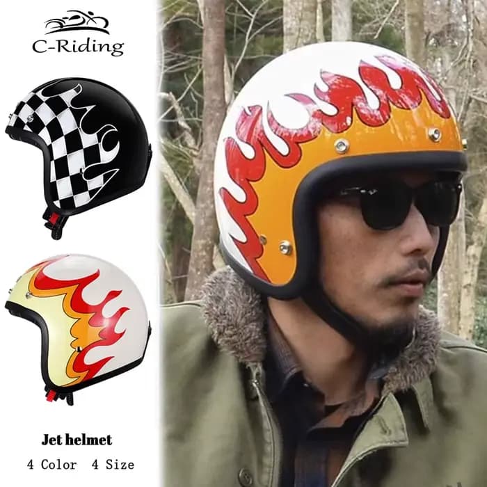 Casque de moto à visage ouvert pour homme