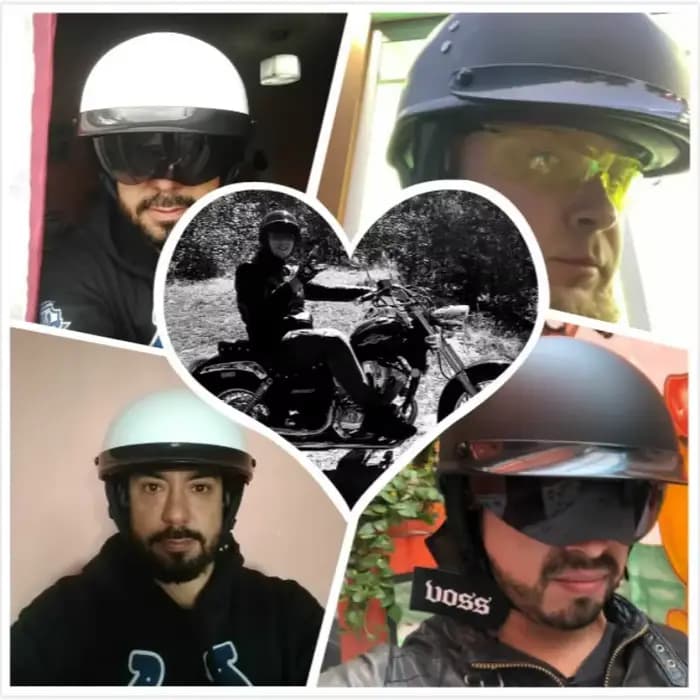 Casque ouvert de moto vintage