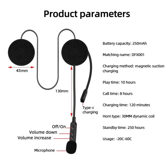 Casque de moto Bluetooth 5.2
