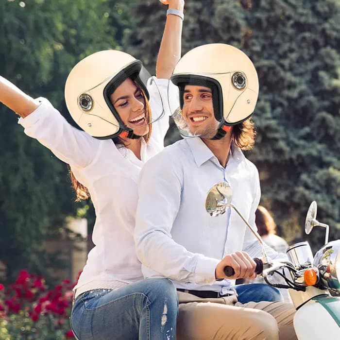 Casque pour moto, demi-visage