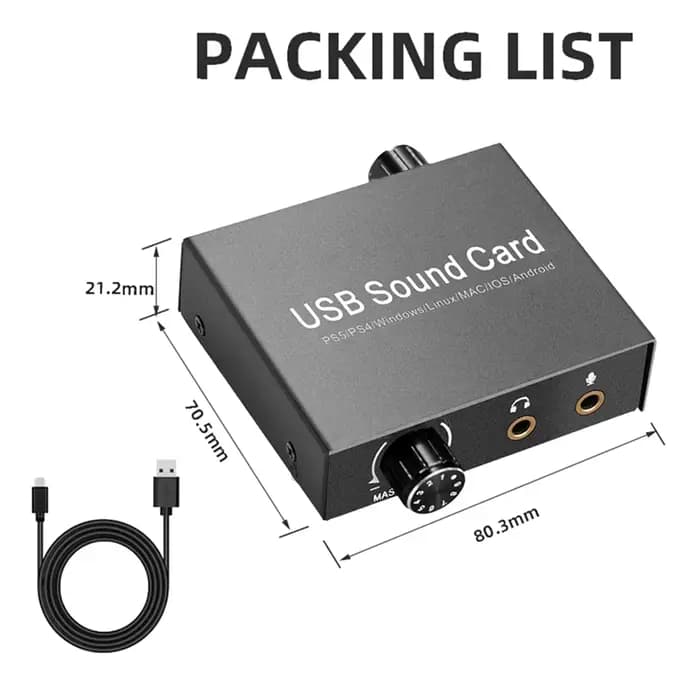 USB-C Carte Son Audio Externe 3.5Mm Microphone Adaptateur Audio Carte Son Pour PS4 PC Ordinateur Portable Casque USB Carte Son Durable