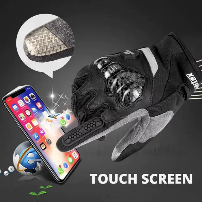 Masontex-Gants de Moto en Fibre de Carbone à Doigt Complet