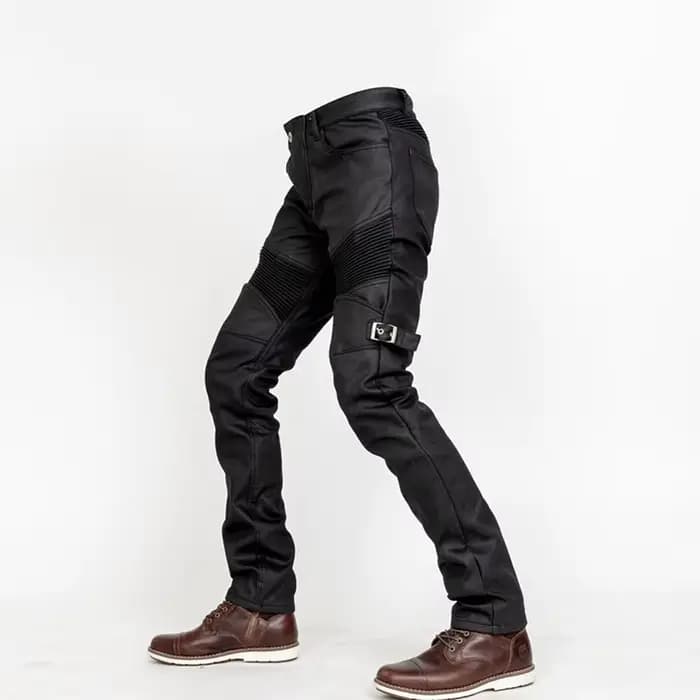 Pantalon de moto avec revêtement ciré à l'huile coupe-vent