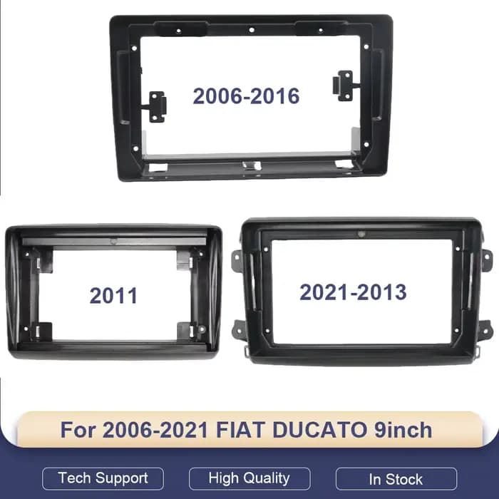 Pour Fiat Ducato 2006-2021, cadre d'autoradio Android 9 pouces 2 DIN, panneau de tableau de bord, faisceau de câblage, adaptateur, lecteur multimédia, décodeur Canbus