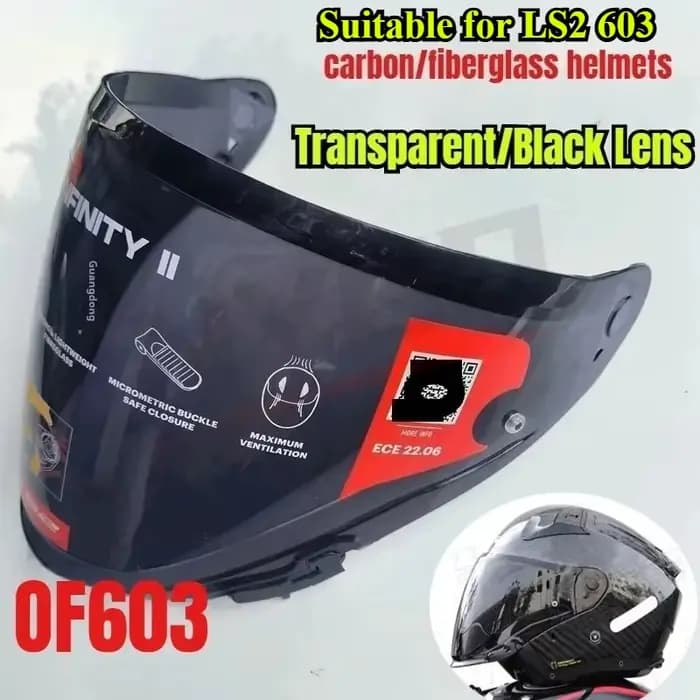 Lentilles transparentes noires pour casque LS2 OF603 INFINITY II