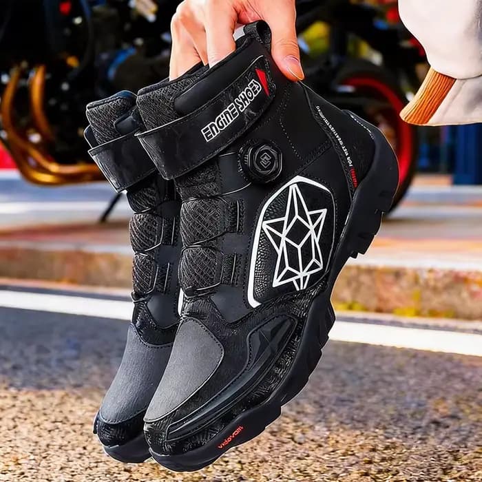 Nouvelles bottes de moto en cuir pour hommes, respirantes, antidérapantes, résistantes à l'usure, bottes de motard, chaussures de course de moto, longueur cheville