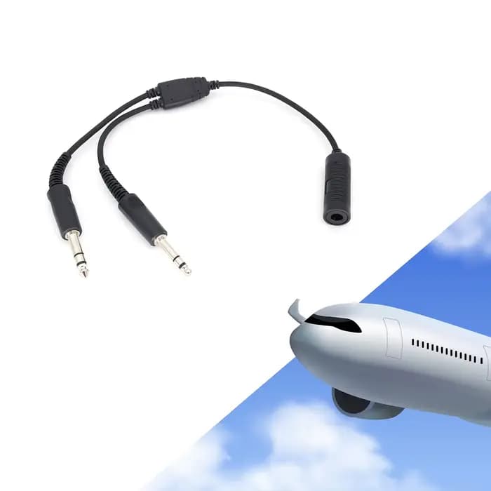 Adaptateur casque double usage |   7,1 mm-PJ068/PJ055 |   Économisez de transporter des casques supplémentaires |   Avion Airbus vers GA