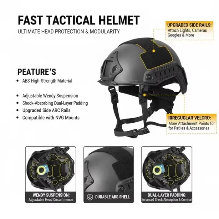 Casque FAST ABS léger avec Suspension et cadran réglables pour le cyclisme