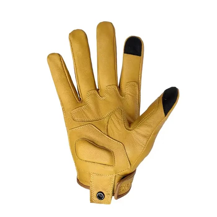 Gants de moto en cuir jaune pour hommes