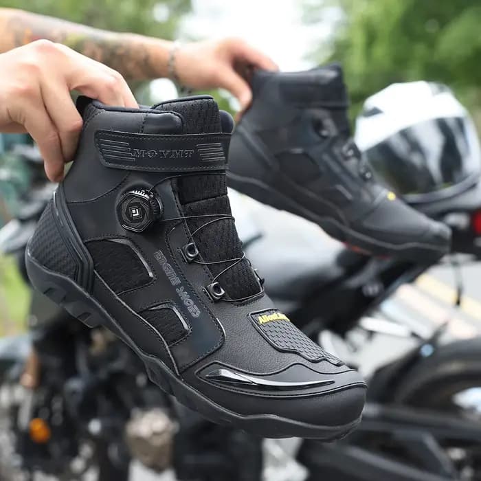 Bottes de moto en cuir pour hommes