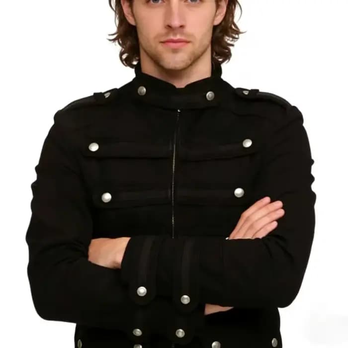 Veste pour homme, style gothique, steampunk, militaire, uniforme de parade, manteau Harajuku unisexe, noir, vintage, streetwear, coupe slim, tendance décontractée